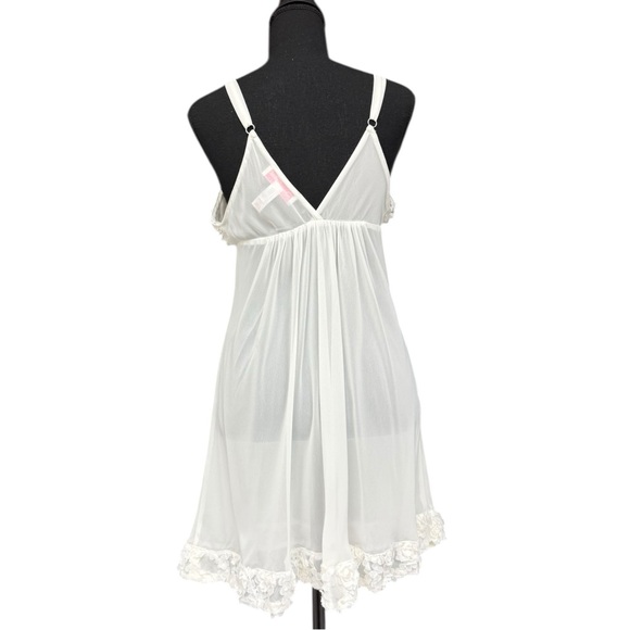 Vintage Oscar de la Renta Pink Label Ivory Babydoll Slip Dress Size Medium Y2K - Picture 5 of 12